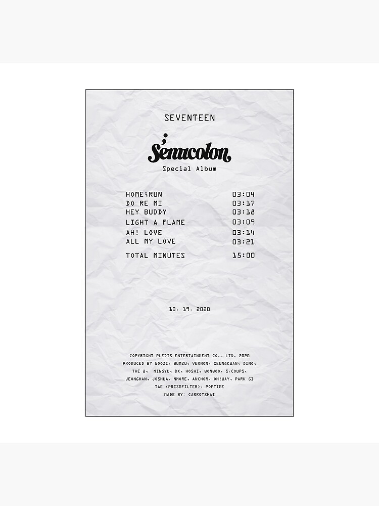 Seventeen Semicolon Album Receipt Ver. 2