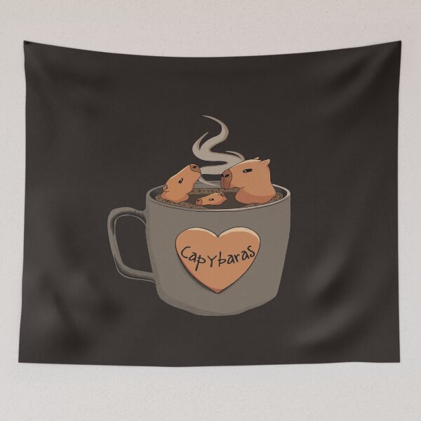 Item preview, Funny Capybaras Bathing In Coffee Cartoon designed and sold by MrEddie10.