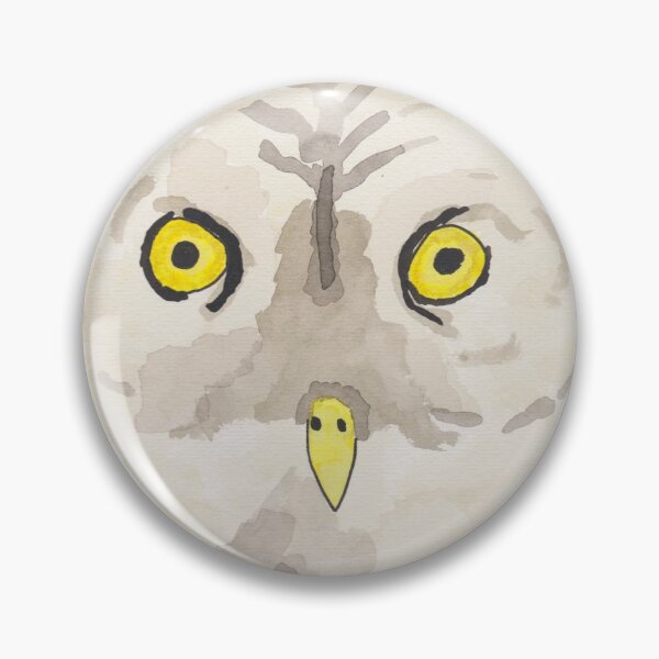 Item preview, Great Gray Owl funny owl watercolor face designed and sold by TheWaterBirds.