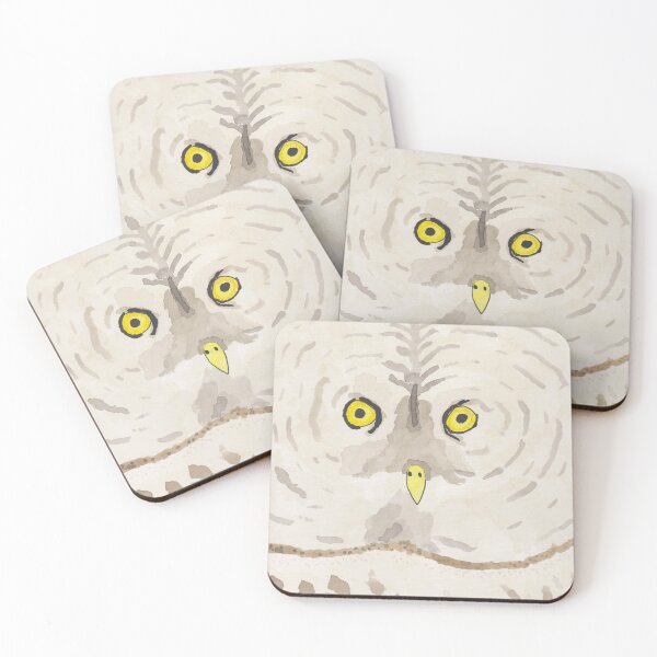 Item preview, Great Gray Owl funny owl watercolor face designed and sold by TheWaterBirds.