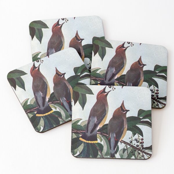Item preview, Cedar Waxwings in Wild Cherry Tree designed and sold by fenneltea.