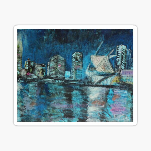 Milwaukee Nighttime Skyline Sticker
