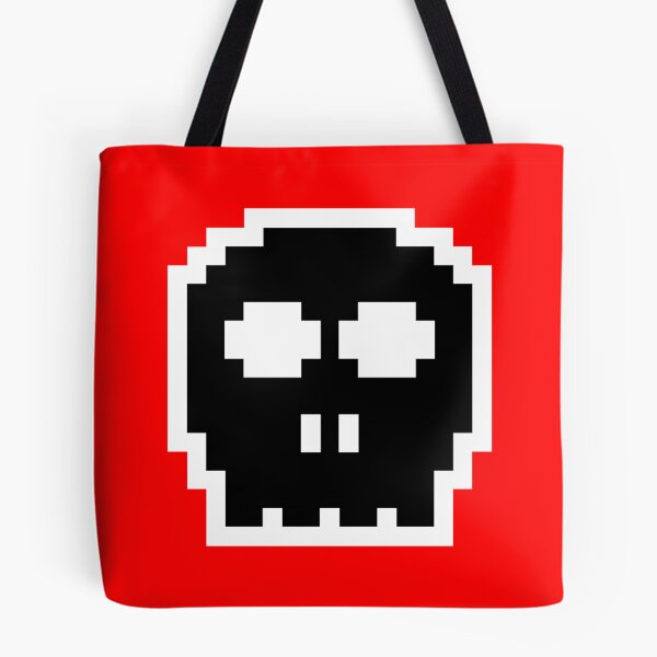 Aperçu de l'œuvre Black Retro 8-bit Skull créée et vendue par wearmoretees.