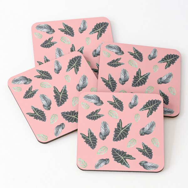 Item preview, Tropical leaves pattern on pink designed and sold by LittleAngy.