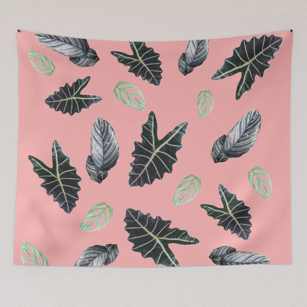 Item preview, Tropical leaves pattern on pink designed and sold by LittleAngy.