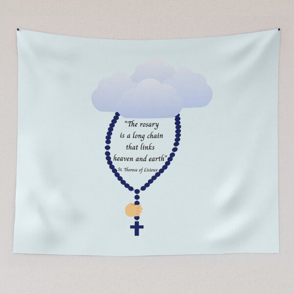 Item preview, The rosary is a long chain that links heaven and earth - St Therese of Lisieux  designed and sold by 21stCsaints.