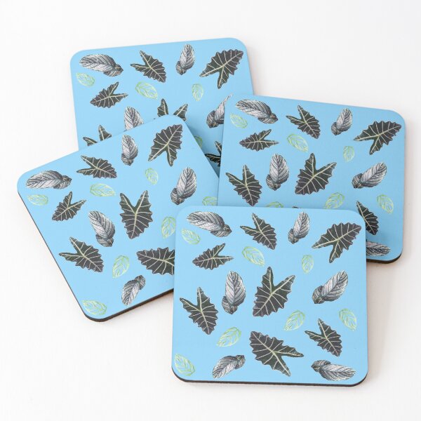 Item preview, Tropical leaves pattern on blue designed and sold by LittleAngy.