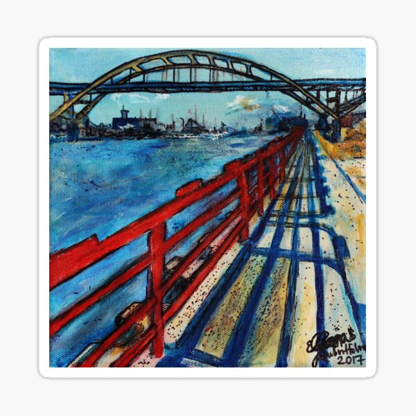 Hoan Bridge from the Summerfest Grounds, Artist Lana Holman Sticker