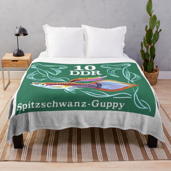 Item preview, 1976 East GERMANY Pointed Tail Guppy Postage Stamp designed and sold by retrographics.