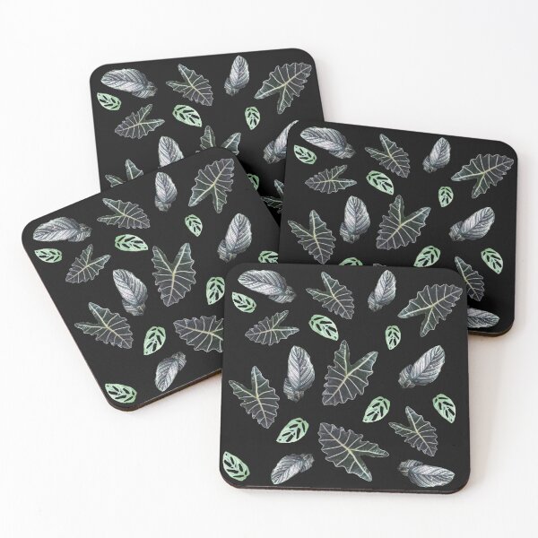 Item preview, Tropical leaves pattern on black designed and sold by LittleAngy.