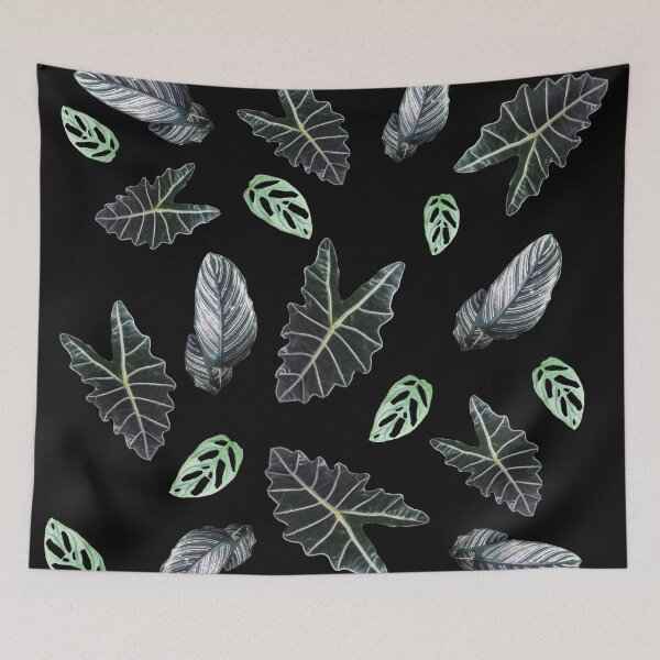 Item preview, Tropical leaves pattern on black designed and sold by LittleAngy.
