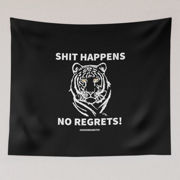 Item preview, Zero regrets shit happens no regrets white design designed and sold by lonelyweebshop.