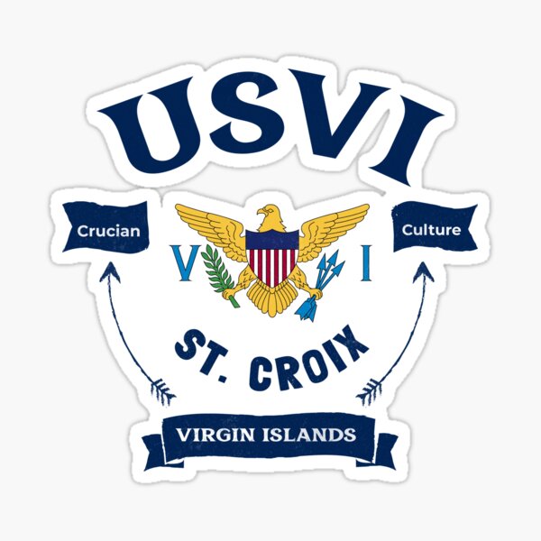 Rustic Distressed Virgin Islands Flag Circle Bumper Window Sticker
