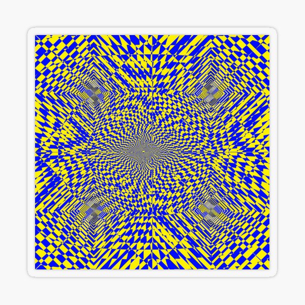 Rhombus, Squares, Op art, short for optical art, is a style of visual art that uses optical illusions Transparent Sticker