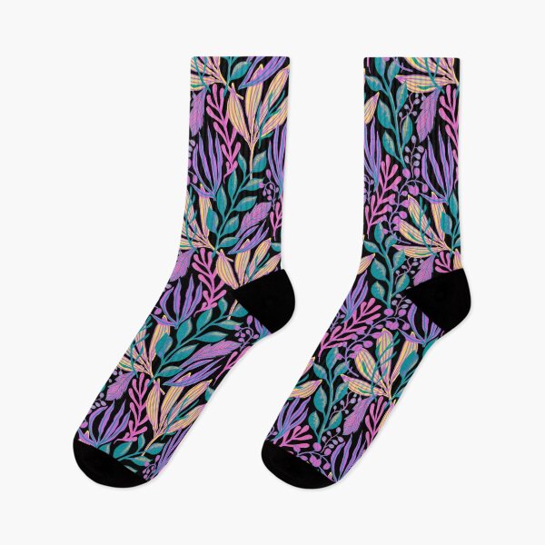 Item preview, nature plant pattern design (black background) designed and sold by riceayoj.