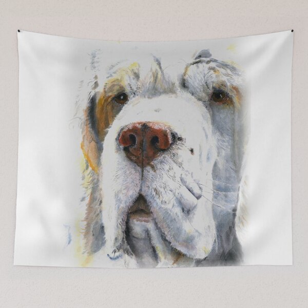 Item preview, Clumber Spaniel Head Portrait designed and sold by JAN IRVING - ERINRAC.