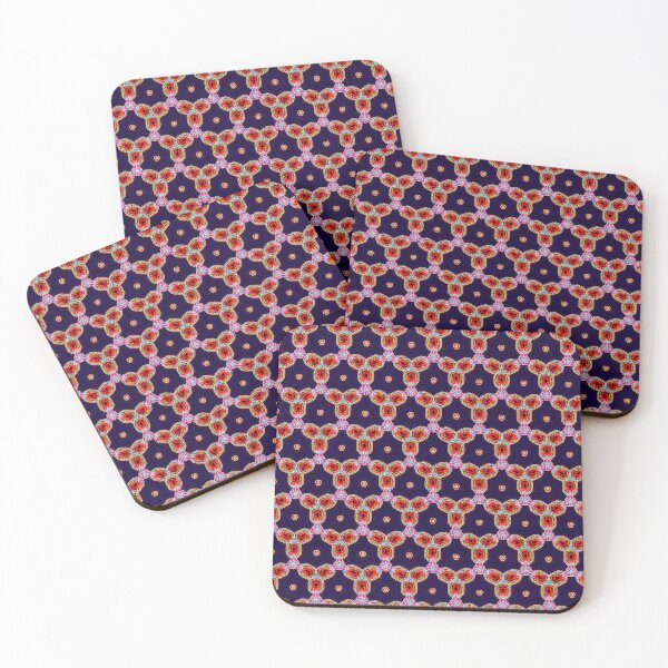 Item preview, MOUCHARABIEH 14 pattern oriental triangles petale psychedelic electric royal blue pink fuschia red designed and sold by dragonemma.