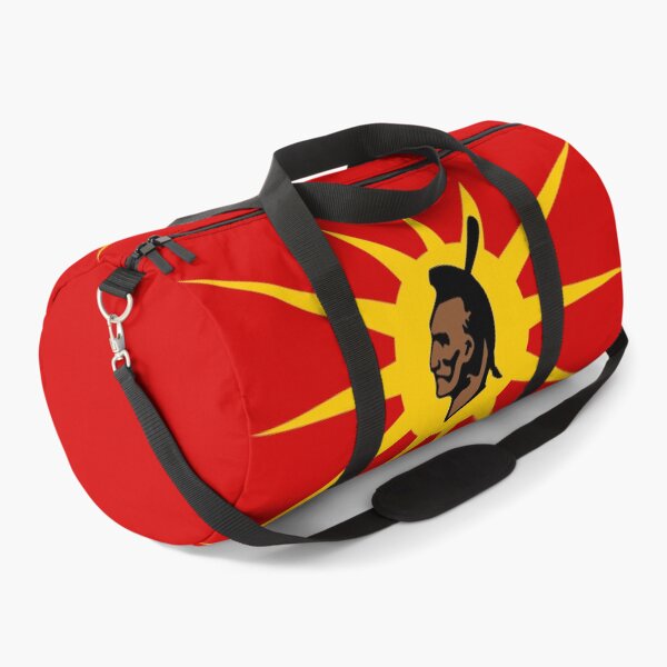 Mohawk Warrior Flag Iroquois Canada and USA yellow and red background HD High Quality Duffle Bag