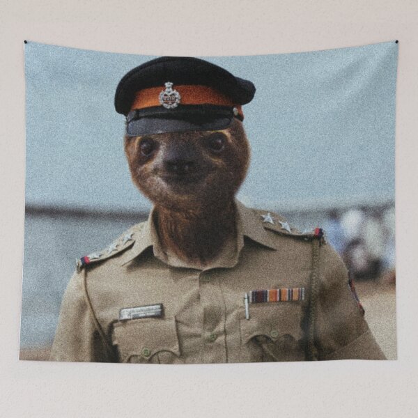 Item preview, Sloths became a policeman in India designed and sold by Africanob.