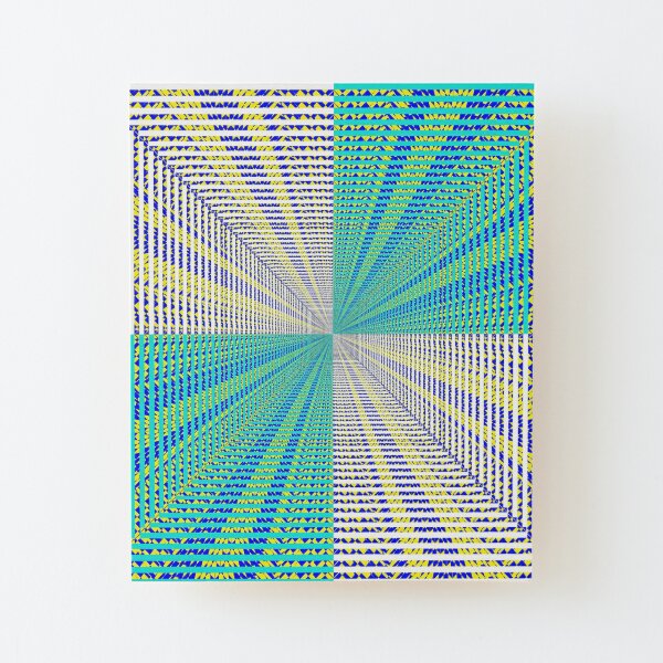 Rhombus, Squares, Op art, short for optical art, is a style of visual art that uses optical illusions Wood Mounted Print