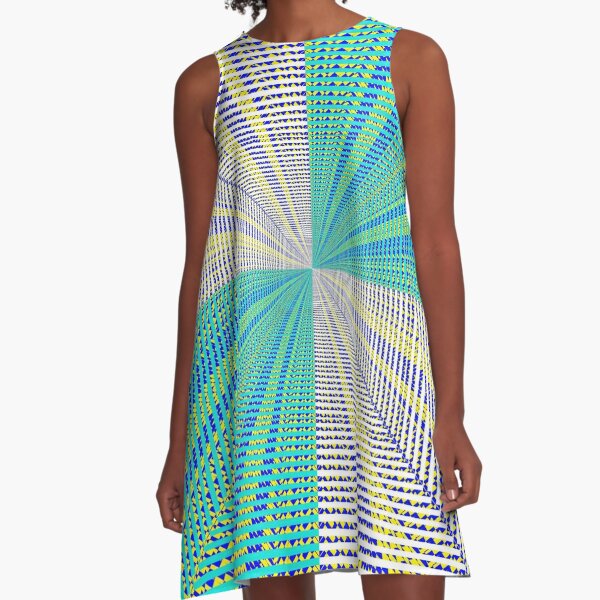 Rhombus, Squares, Op art, short for optical art, is a style of visual art that uses optical illusions A-Line Dress