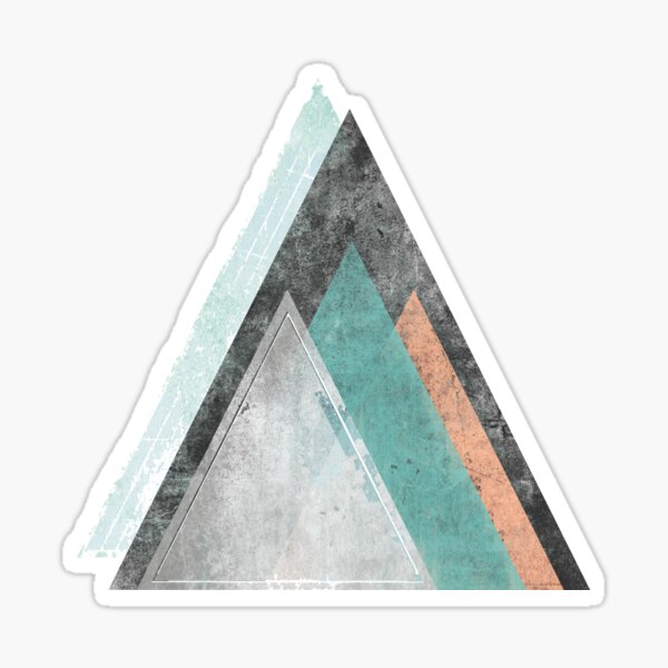 Aqua and Coral Mountains Sticker