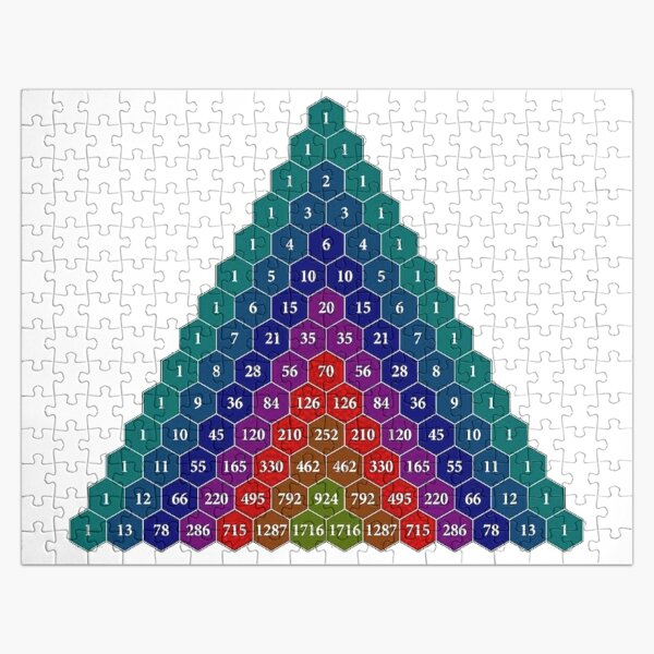 Pascal&#39;s triangle. Each number is the sum of the two numbers directly above it Jigsaw Puzzle