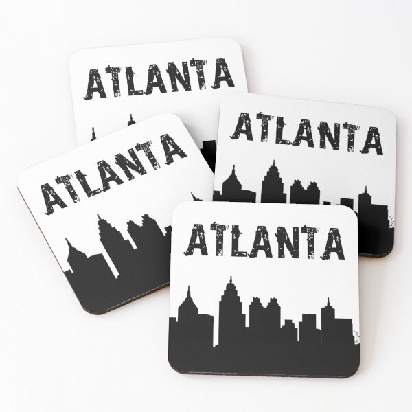 Artikelvorschau, Atlanta, Atlanta-Silhouette, Atlanta-Skyline, Atlanta-Silhouette-Untersetzer, Atlanta-Untersetzer, Atlanta, ATL, Atlanta-Untersetzer, Atlanta-Ornament, Atlanta-Weihnachtsornament, Atlanta-Wahrzeichen, entworfen und verkauft von Hazel Ryan Wagner.