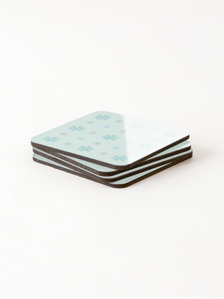Thumbnail 4 of 5, Coasters (Set of 4), Snowflake Pattern Light designed and sold by CurrentlyJess.