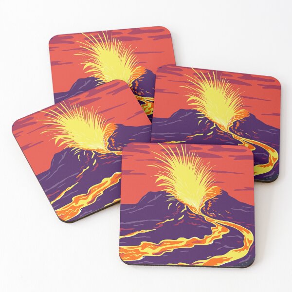 Item preview, Hawaii Volcanoes National Park with active KIlauea volcano United States WPA Poster Art Color designed and sold by patrimonio.