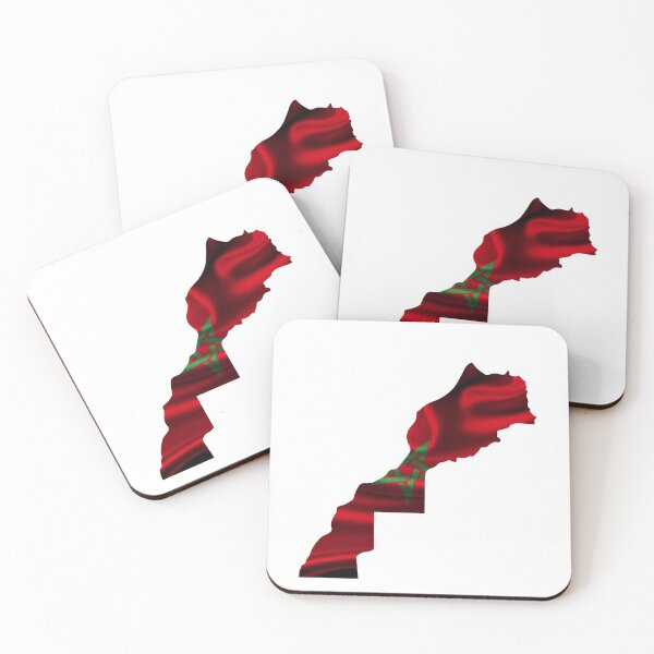 Item preview, MOROCCO MAP ON FLAG STYLISH DESIGN designed and sold by ArabCorner.