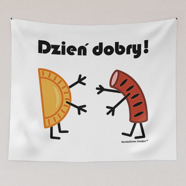 Item preview, Friendly Polish Foods - Pierogi and Kielbasa - Dzien Dobry T-Shirt designed and sold by nicenicenice9.
