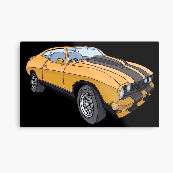 XB Gt Hardtop Ford Falcon - Orange Metal Print