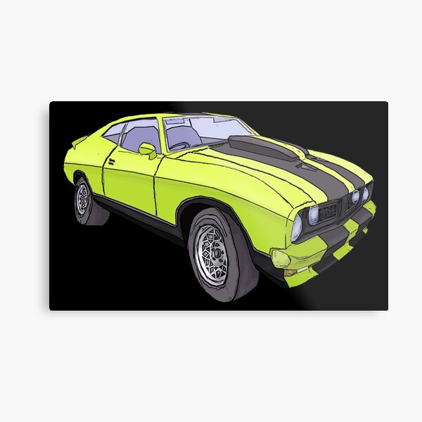 XB Gt Hardtop Ford Falcon - Green Metal Print