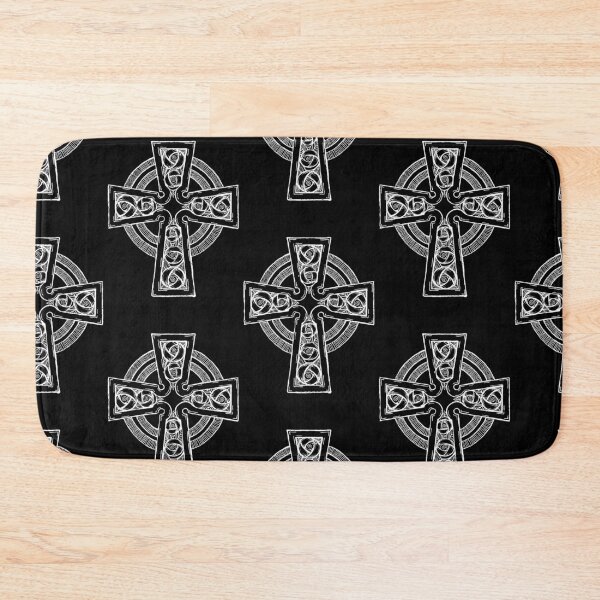 Item preview, White on black celtic cross designed and sold by stickypixie.