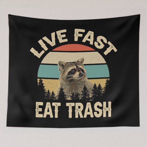 Item preview, Live Fast Eat Trash Funny Raccoon T-Shirt designed and sold by nicenicenice9.