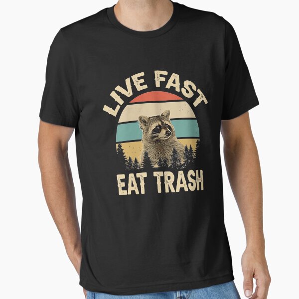 Aperçu de l'œuvre Live Fast Eat Trash T-shirt drôle de raton laveur créée et vendue par nicenicenice9.