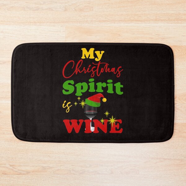 Item preview, My Christmas Spirit Is Wine - Funny Wine with a Santa Hat and Text Effects Gift  designed and sold by leo121687.