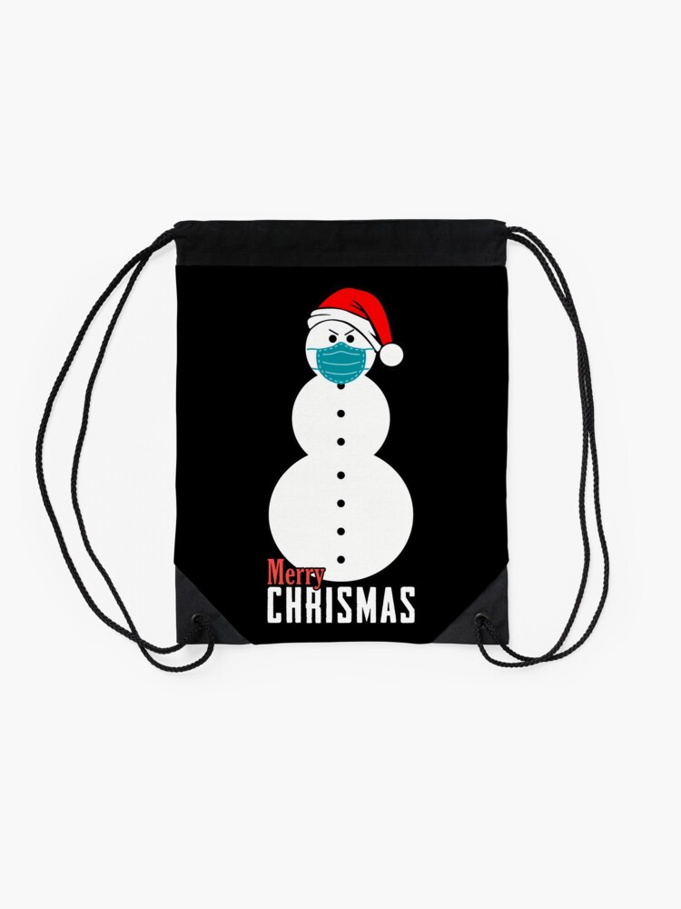 Disover Merry christmas Jezzy snowman Drawstring Bag