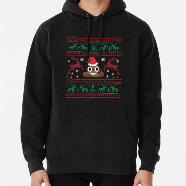 Emoji poop Smiley funny UGLY CHRISTMAS Sweater Men Women HOODIE Green 