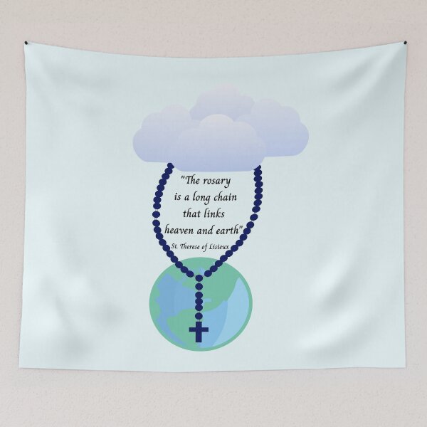 Item preview, The rosary is a long chain that links heaven and earth - St Therese of Lisieux  2 designed and sold by 21stCsaints.