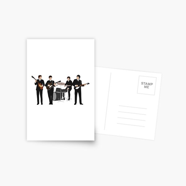 Beatle Vintage Line Up Postcard