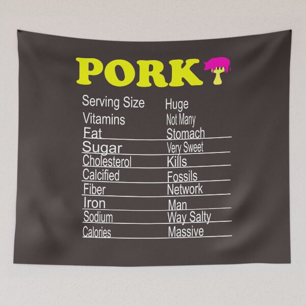 Item preview, Anti Vegan Pork Carnivore Nutrition Facts Label Funny T-Shirt designed and sold by AVOGATO KITTY KAT  CAT.