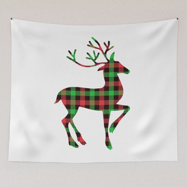 Item preview, Merry Christmas decorations-Christmas reindeer, red and green tartan reindeer designed and sold by Boss  Bubble.