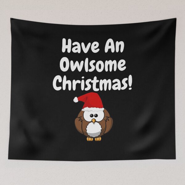 Item preview, Have An Owlsome Christmas Cute Owl  Holiday designed and sold by BellaVille.