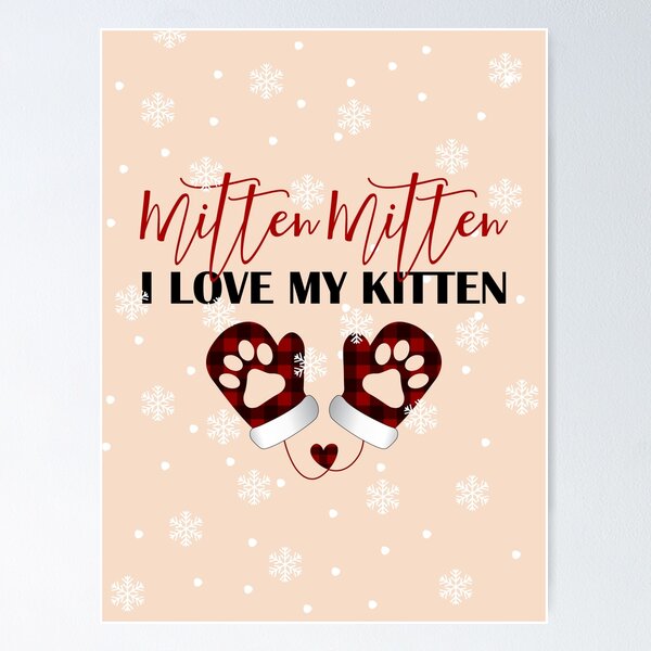 Item preview, Mitten Christmas for kitten lovers in buffalo plaid  designed and sold by anins-azuree.