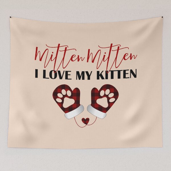 Item preview, Mitten Christmas for kitten lovers in buffalo plaid  designed and sold by anins-azuree.