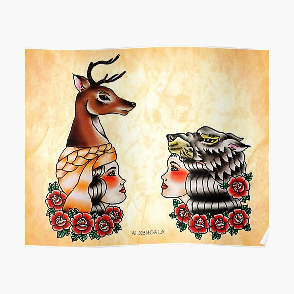 Yaqui Lady's Heads Poster