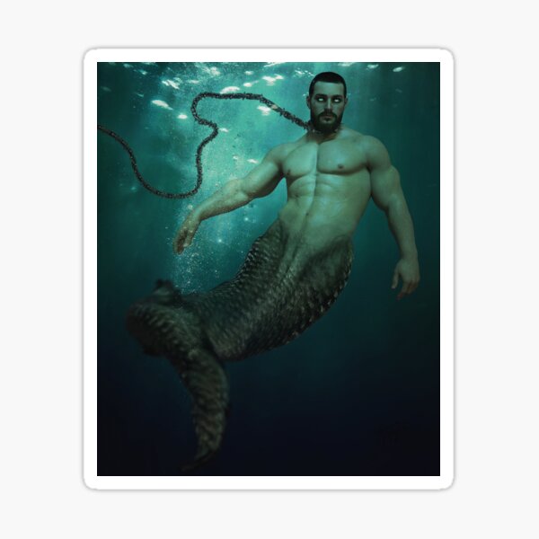 Muscle Bear Merman Sticker