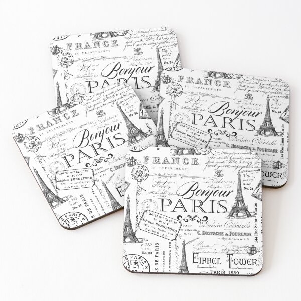 Item preview, Vintage Paris Black And White Nostalgic Pattern designed and sold by artsandsoul.